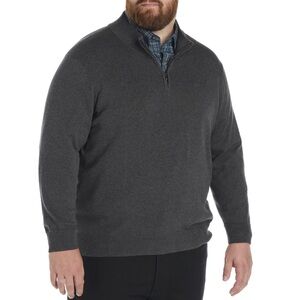 Men’s HB Harbor Bay carbon heather 1/4 zip sweater. Size 2XLT